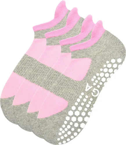 Miniatura 4 de Busy Socks Paquete de 2 calcetines antideslizantes para yoga, pilates, fitness, hospital, para mujeres y hombres, antideslizantes, para danza