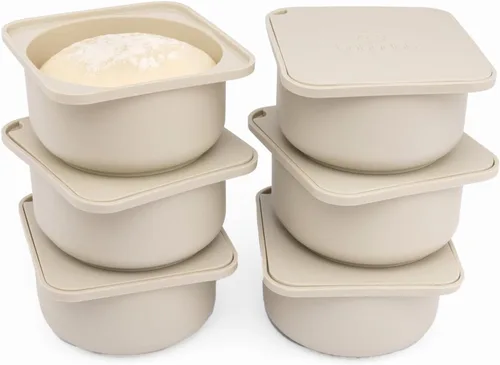 Miniatura 16 de Babadoh Recipientes de Silicona para Fermentación de Masa de Pizza con Tapas Accesorios para Hacer Pizza Juego de 3 Azul Múltiple