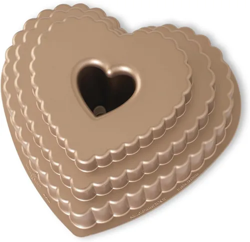 Miniatura 4 de Nordic Ware Elegant Heart Bundt, 10 tazas, caramelo