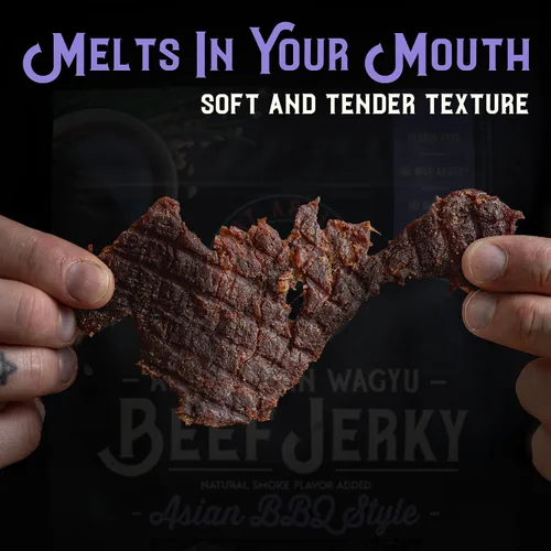 Miniatura 5 de Meat Artisan - Cecina de res estilo Wagyu australiano de Asia con BBQ - Snack alto en proteínas - Sin gluten, sin GMS - Gourmet natural premium 3oz