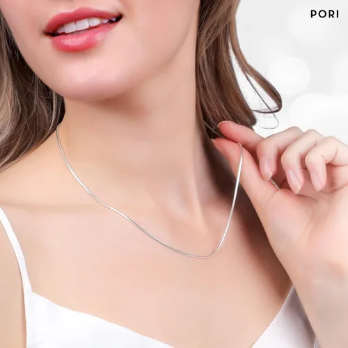 Miniatura 7 de PORI JEWELERS Cadena de serpiente italiana mágica de plata de ley 925 de 0.039 pulgadas, 8 caras, para mujer, fabricada en Italia