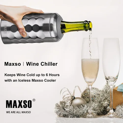 Miniatura 2 de Enfriador de Vino para Una Sola Botella de Acero Inoxidable, Enfriador sin Hielo, Botella de Vino Aislada, Mantiene el Vino Frío hasta 6 Horas, Se