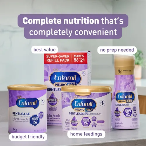 Miniatura 6 de Enfamil NeuroPro Gentlease para aliviar el malestar, el llanto, los gases y el reflujo en 24 horas, proteínas más pequeñas para una fácil digestión