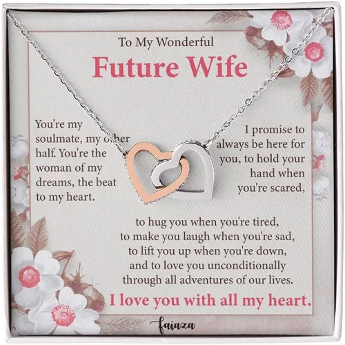 Collar de To My Future Wife Youre My Soulmate My Other Half regalo de cumpleaños para prometida joyería romántica de alma gemela collar de nudo de