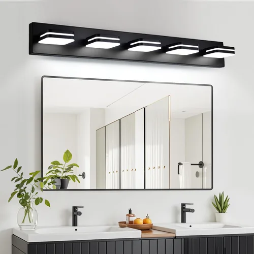 Miniatura 8 de Torondo Lámparas LED de tocador de baño con rotación de 360°, luces acrílicas para baño, modernos accesorios de iluminación de pared sobre espejo