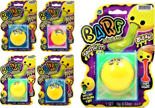 JA-RU Barf Ooze Ball (paquete de 4) bolas de slime – Bola de estrés blanda con slime en el interior, juguete para apretar, divertidos regalos de