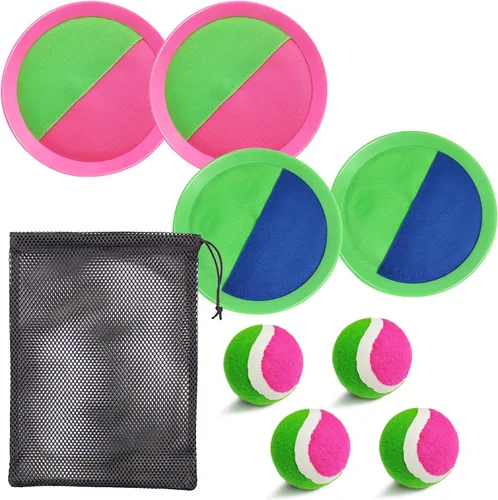 Miniatura 7 de Jalunth Juego de Atrapar Pelotas con Paletas - Juguetes de Playa Patio Trasero Piscina Juegos al Aire Libre Patio Trasero Camping Lanzar Atrapar