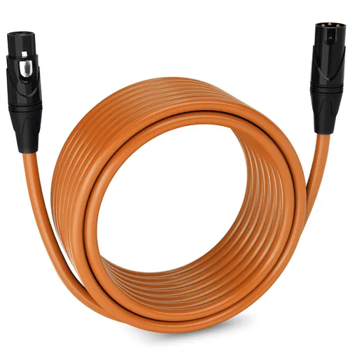 Miniatura 95 de LyxPro Cable de micrófono XLR hembra a macho de ángulo recto de 3 pines de 1.5 pies para altavoces amplificados, interfaz de audio, rendimiento