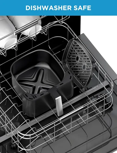 Miniatura 7 de Midea Freidora de aire de 5.5 cuartos de galón con ventana transparente, tecnología Rapid Air, 9 menús preestablecidos para comidas rápidas y Negro