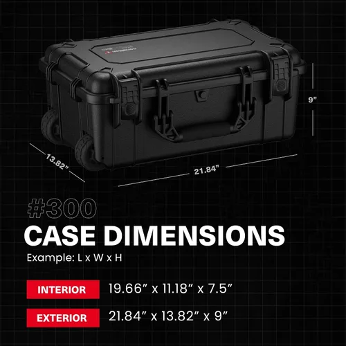 Miniatura 2 de Condition 1 Estuche rígido grande rodante con cerradura de 22" con espuma, modelo 300, caja protectora impermeable para cámara, equipo táctico