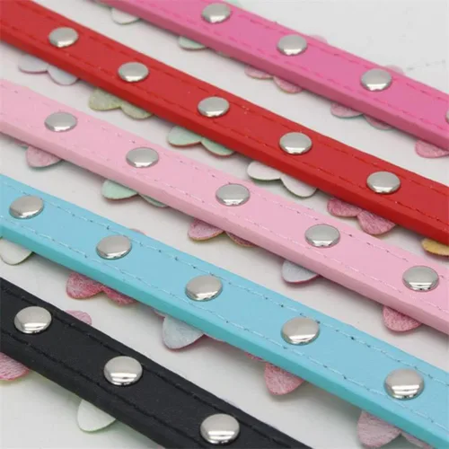 Miniatura 6 de Collares negros de lujo para perros medianos, bonitos collares de piel sintética con flores coloridas y coloridas para cachorros, para perros