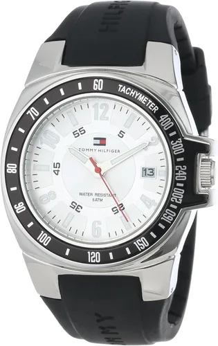 Tommy Hilfiger de los hombres 1790485Correa de Goma en color negro reloj