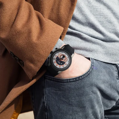 Miniatura 13 de MULCO Relojes para hombre - Creek, caja de acero inoxidable con correa de silicona para la muñeca, movimiento multifuncional de cuarzo, pantalla