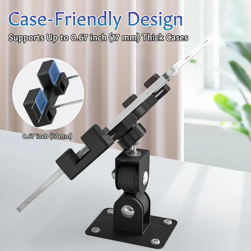 Miniatura 4 de Soporte de pared para iPad, soporte de pared para tableta, soporte giratorio de 360°, brazo de inclinación horizontal/vertical de 180°, compatible