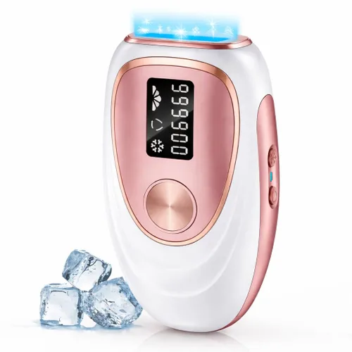 Dispositivo de Depilación Láser IPL para Mujeres y Hombres - Contacto de Enfriamiento por Hielo de 45°F para el Hogar para Resultados Indoloro y