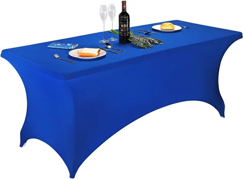 Miniatura 40 de LZY Cubierta de Mesa Elástica Ajustable de Spandex para Mesa Plegable de 6 pies, 4 pies o 8 pies, Mantel de Cóctel Rectangular, Perfecto para Champn