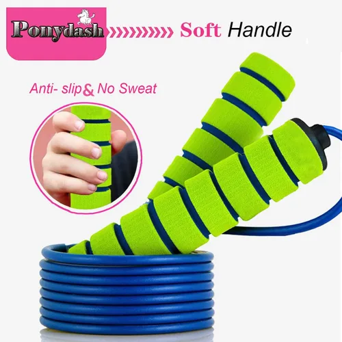 Miniatura 2 de Ponydash - 2 cuerdas para salto de velocidad (para hombres y mujeres), ligeras, ajustables y durables, asas de espuma; cuerda de saltar ideal