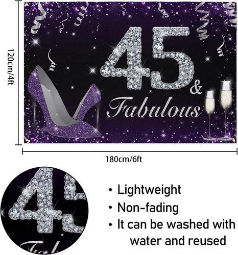 Miniatura 2 de HAMIGAR Fabuloso telón de fondo de cumpleaños tacones altos morados