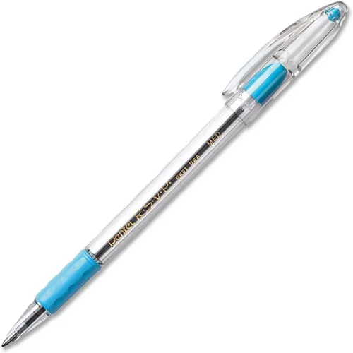 Miniatura 5 de Pentel R.S.V.P. Bolígrafo, trazo medio, tinta azul, paquete de dos unidades (BK91BP2C), Negro