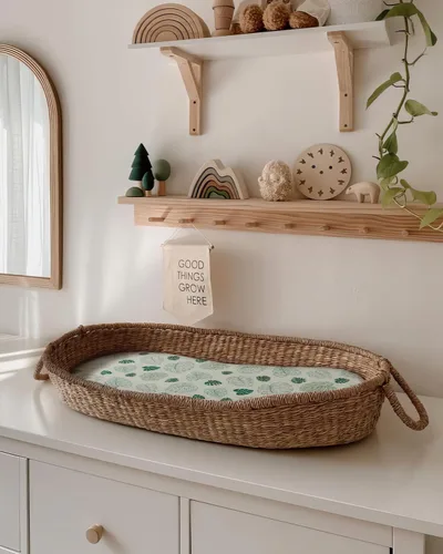 Miniatura 43 de Blissful Diary Sábanas de muselina para cuna para niñas, sábana de bebé de algodón suave bohemio para colchón de cuna estándar de 52 x 28 pulgadas
