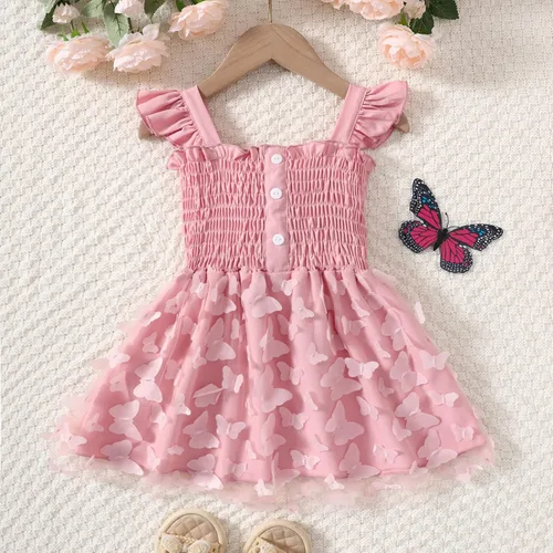 Miniatura 3 de Toddler Baby Girl Butterfly Dress Ruffle Sleeveless Tulle Tutu Dresses Girls Party Birthday Princess Dresses