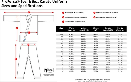 Miniatura 2 de Karate Uniforms by ProForce Ultra-Lightweight 5 oz - 55% Cotton