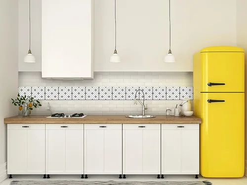 Miniatura 8 de Mi Alma calcomanías para azulejos en blanco y negro para despegar y pegar calcomanías de azulejos, 24 unidades, para azulejos de baño y cocina