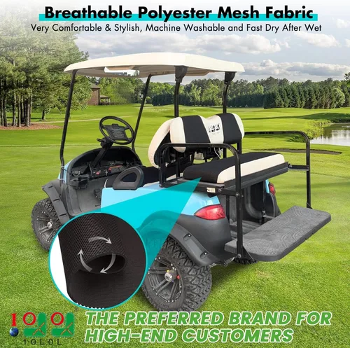 Miniatura 2 de 10L0L Juego de fundas de asiento delantero y trasero para carrito de golf para Club Car DS/Precedent/Onward/Tempo y Yamaha G29/Drive 2, elegantes