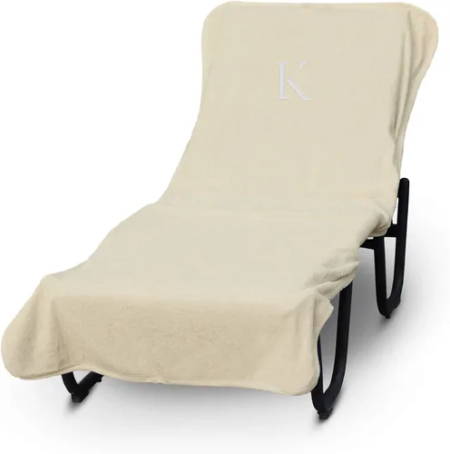 Miniatura 232 de Luxury Hotel & Spa - Funda para Tumbona de Piscina con Monograma, Letras Bordadas en Bloque - Extra Absorbente 100% Algodón Turco - Rizo Suave