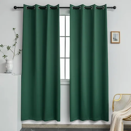 Miniatura 50 de YGO - Cortinas verdes de 183 cm de ancho por 213 cm de largo para dormitorio - Cortinas opacas con ojales en la parte superior, extra anchas