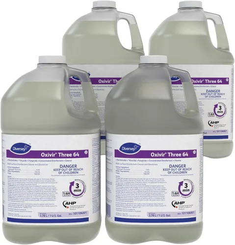 Miniatura 7 de Oxivir Diversey 101106001 Three 64 - Desinfectante líquido alimentado por peróxido de hidrógeno acelerado (AHP), sin perfume, concentrado, 1 galón