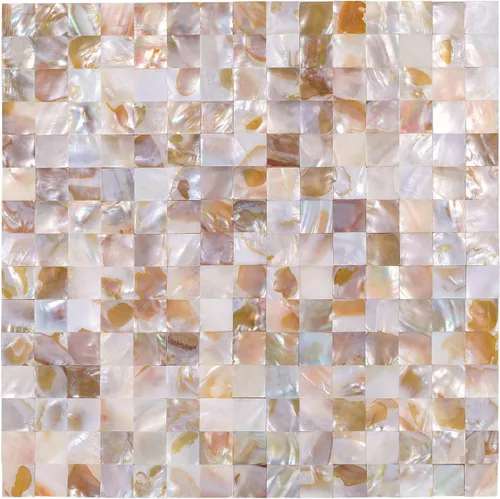 Miniatura 7 de 1 - Hoja de Azulejos de Conchas de Perla para Despegar y Pegar, Azulejos Autoadhesivos para Pared para Cocina, Baño, Dormitorio en Blanco Natural