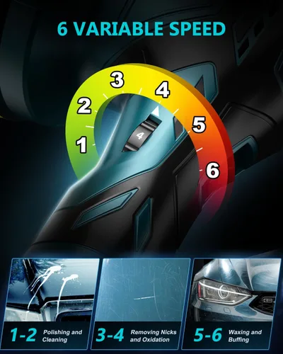 Miniatura 6 de Kit de pulidor inalámbrico para automóvil, máquina de cera pulidora aleatoria de doble acción de 6 pulgadas para detalles de automóviles, 2