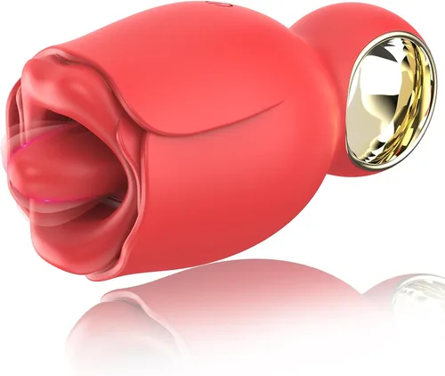 Vibrator Rose Sex Toy - Adult Toys with 360° Rotated Licking Tongue, Female Vibrator for Clitoral Nipple Stimulation