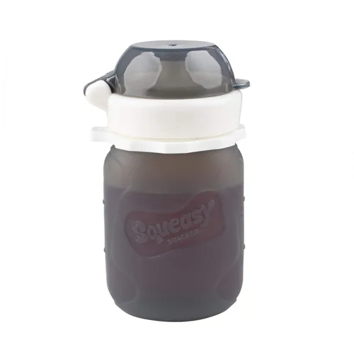 Miniatura 21 de Aqua 3.5 oz Squeasy Snacker - Bolsa de comida reutilizable de silicona a prueba de derrames - para alimentos blandos y líquidos - Agua, salsa