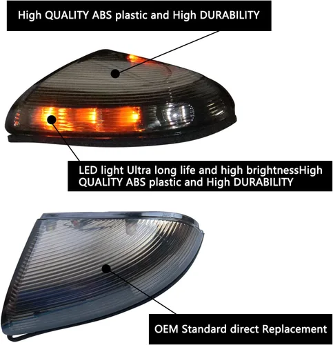 Miniatura 4 de Conjunto de Lámpara LED de Señal de Giro para Espejo Lateral Intermitente Ahumada Lámpara de Charco Compatible con Dodge Ram 1500 2500 2010-2018