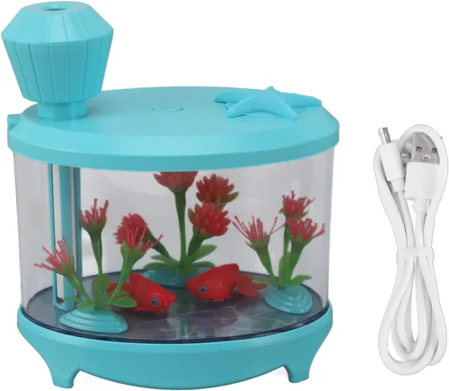 Mini humidificador con niebla fría, humidificador pequeño para el hogar, automóvil, oficina, dormitorio, humidificadores USB silenciosos de Azul