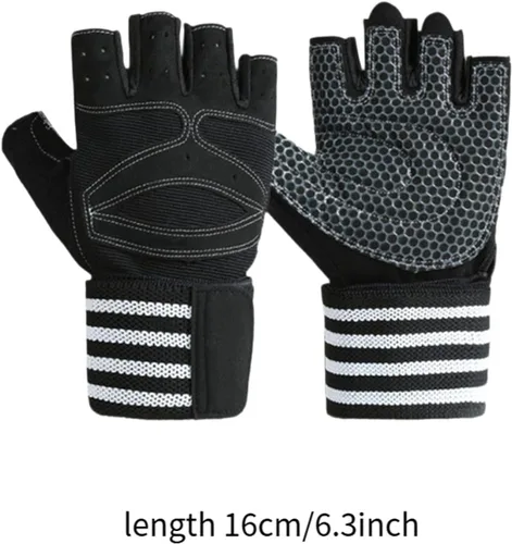 Miniatura 6 de Yiju 2X Workout Gloves Accessory Lightweight Polyester Black Weight Lifting Gloves for Indoor Outdoor Pull Ups Fitness Women Men