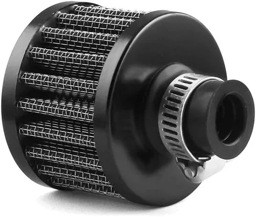 Miniatura 5 de Filtro de aire de 0.472 in Filtro de entrada de aire frío Filtro de entrada de aire Turbo Vent Filtro limpiador negro universal para coche