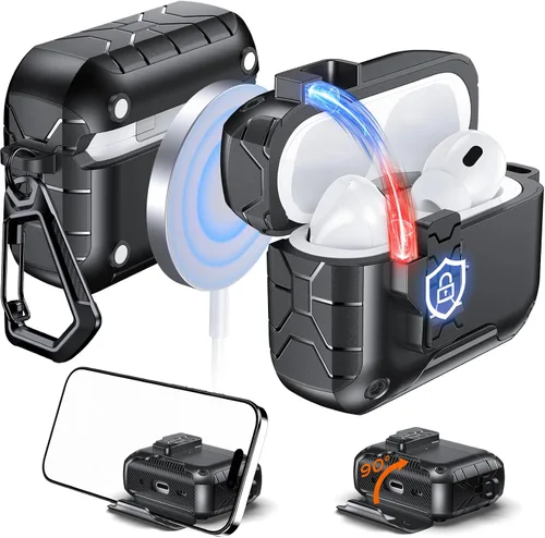 Miniatura 15 de Anqrp MagArmor Auto-Open para Funda de AirPods Pro de 2ª/1ª Generación con Imanes Integrados, [Apertura Automática con Una Pulsación]