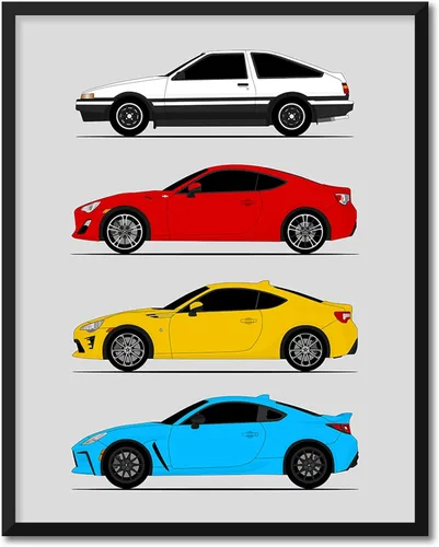 Miniatura 12 de Idea Network Póster hecho a mano compatible con Toyota FJ Cruiser, arte de pared impreso hecho a mano, decoración de los BJ, FJ25, FJ40, FJ43, FJ45