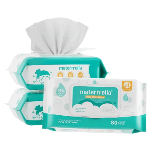 MATERN'ELLA Toallitas para bebés, toallitas para pañales para pieles sensibles, 99% a base de agua, hipoalergénicas, sin perfume y sin alcohol, 3