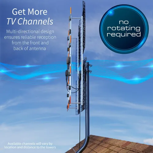Miniatura 9 de Antennas Direct Antena HDTV para exteriores Bowtie UHF de 8 elementos, multidireccional, rango de más de 70 millas, TV 4K 8K UHD NEXTGEN
