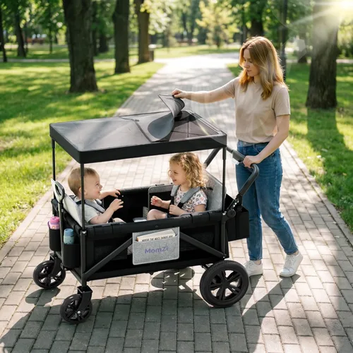 Miniatura 6 de Cochecito para 2 niños, cochecito plegable con toldo extraíble, cochecito plegable con 2 plazas y bolsillo de almacenamiento para bebés pequeños