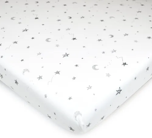 Miniatura 38 de American Baby Company Sábana bajera ajustable para mini cuna 100% algodón natural, de 38" x 24", suave y transpirable, sábana pequeña tipo nido Azul