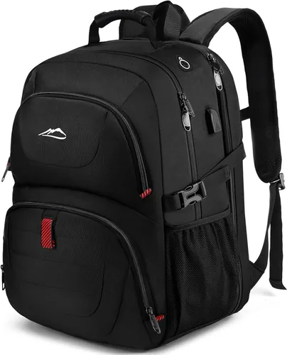 ProEtrade Mochila de viaje extra grande para portátil, antirrobo, para escuela y negocios, con puerto de carga USB, para portátil de 17 pulgadas,