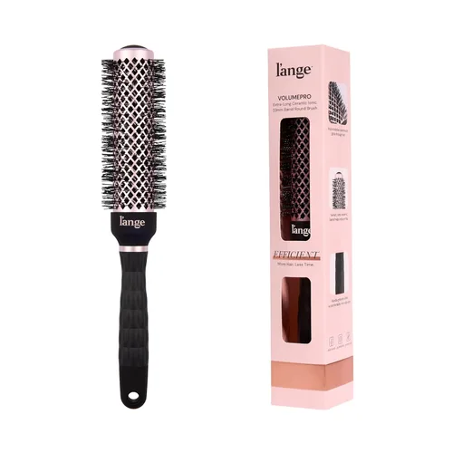 Miniatura 8 de L'ANGE HAIR VolumePro - Cepillo redondo iónico de cerámica extralargo, negro, para secado con secado, rizado y peinado, añade volumen, reduce