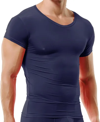 Miniatura 7 de DTODWW Men's Undershirts Soft V Neck Short Sleeves T-Shirts Classic Tees for Men Slim Fit Sweat Shirts Solid Color Tops