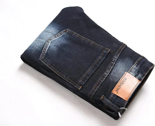 Miniatura 5 de Junbaoss - Jeans elásticos ajustados para hombre pantalones de mezclilla ajustados rasgados para hombre pantalones de cintura flexible de pierna