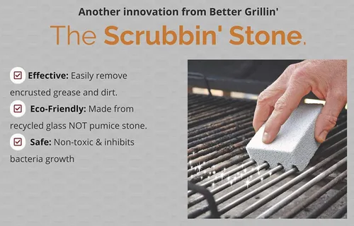 Miniatura 5 de Better Grillin - Limpiador de piedra para parrilla, ladrillo y parrilla, cepillo para parrilla/limpiador de barbacoa para barbacoa, plancha, paquete